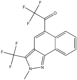 2-Methyl-5-(trifluoroacetyl)-3-(trifluoromethyl)-2H-benz[g]indazole 结构式