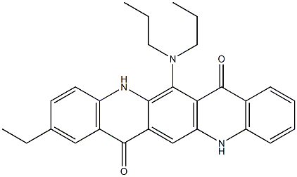6-(Dipropylamino)-2-ethyl-5,12-dihydroquino[2,3-b]acridine-7,14-dione 结构式