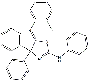 2-(Phenylamino)-5-(2,6-dimethylphenylimino)-4,4-diphenyl-2-thiazoline 结构式