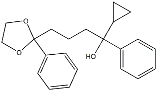 2-Phenyl-2-(4-hydroxy-4-phenyl-4-cyclopropylbutyl)-1,3-dioxolane 结构式