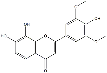 4',7,8-Trihydroxy-3',5'-dimethoxyflavone 结构式