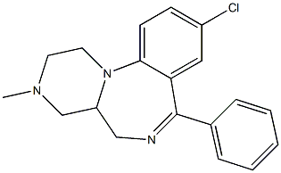 1,2,3,4,4a,5-Hexahydro-9-chloro-3-methyl-7-phenylpyrazino[1,2-a][1,4]benzodiazepine 结构式