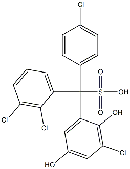 (4-Chlorophenyl)(2,3-dichlorophenyl)(3-chloro-2,5-dihydroxyphenyl)methanesulfonic acid 结构式