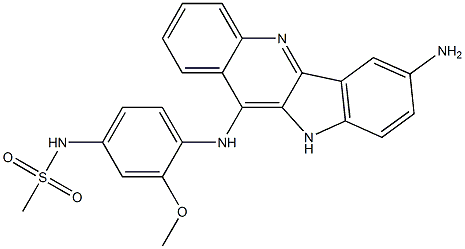 N-[3-Methoxy-4-[[7-amino-10H-indolo[3,2-b]quinolin-11-yl]amino]phenyl]methanesulfonamide 结构式