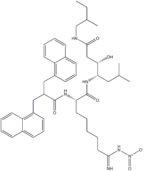 (3S,4S)-4-[(S)-2-[2,2-Bis(1-naphthalenylmethyl)-1-oxoethylamino]-7-[imino(nitroamino)methyl]heptanoylamino]-3-hydroxy-6-methyl-N-(2-methylbutyl)heptanamide 结构式