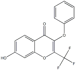 3-Phenoxy-7-hydroxy-2-trifluoromethyl-4H-1-benzopyran-4-one 结构式