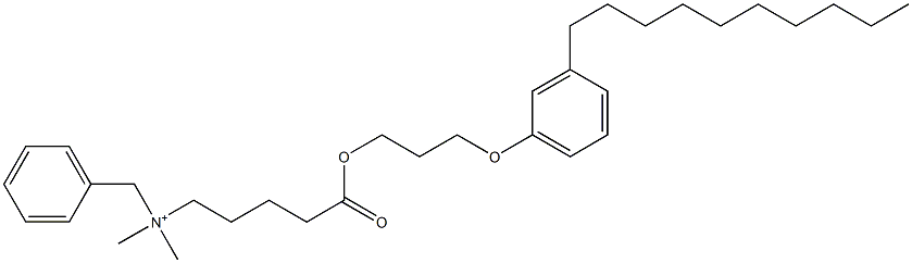 N,N-Dimethyl-N-benzyl-N-[4-[[3-(3-decylphenyloxy)propyl]oxycarbonyl]butyl]aminium 结构式