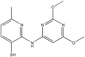 2-[(2,4-Dimethoxy-6-pyrimidinyl)amino]-6-methyl-3-pyridinethiol 结构式