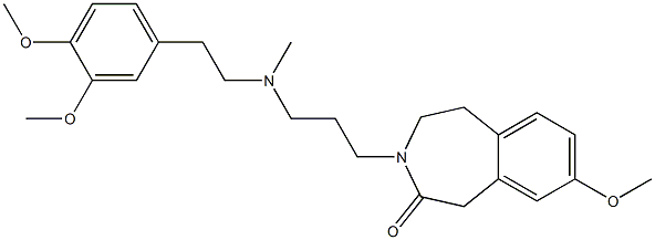 4,5-Dihydro-8-methoxy-3-[3-[N-methyl-2-(3,4-dimethoxyphenyl)ethylamino]propyl]-1H-3-benzazepin-2(3H)-one 结构式