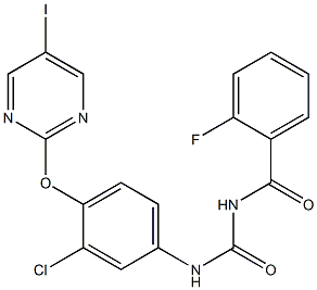 1-(2-Fluorobenzoyl)-3-[4-[(5-iodo-2-pyrimidinyl)oxy]-3-chlorophenyl]urea 结构式