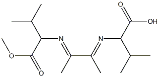 2,2'-(2,3-Dimethyl-1,4-diaza-1,3-butadiene-1,4-diyl)bis(3-methylbutyric acid methyl) ester 结构式