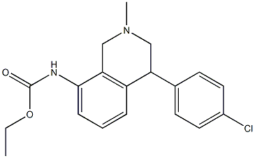 8-(Ethoxycarbonylamino)-1,2,3,4-tetrahydro-2-methyl-4-(4-chlorophenyl)isoquinoline 结构式