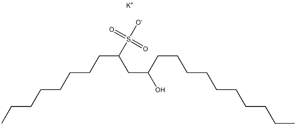 11-Hydroxyhenicosane-9-sulfonic acid potassium salt 结构式