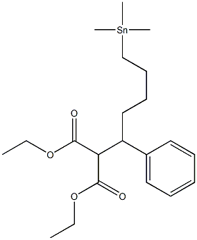 [1-Phenyl-5-(trimethylstannyl)pentyl]malonic acid diethyl ester 结构式