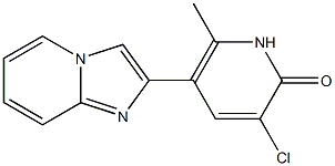 2-[(3-Chloro-6-methyl-1,2-dihydro-2-oxopyridin)-5-yl]imidazo[1,2-a]pyridine 结构式