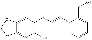 2,3-Dihydro-6-[(E)-3-(2-hydroxymethylphenyl)-2-propenyl]benzofuran-5-ol 结构式