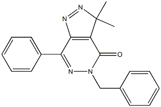 3,3-Dimethyl-5-benzyl-7-phenyl-3H-pyrazolo[3,4-d]pyridazin-4(5H)-one 结构式