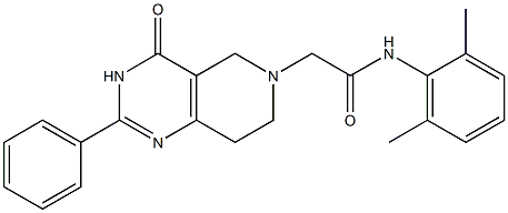 2-[(2-Phenyl-3,4,5,6,7,8-hexahydro-4-oxopyrido[4,3-d]pyrimidin)-6-yl]-2',6'-dimethylacetanilide 结构式