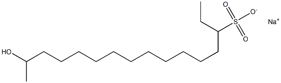 15-Hydroxyhexadecane-3-sulfonic acid sodium salt 结构式