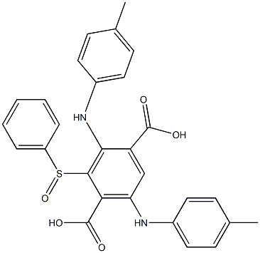 2-(Phenylsulfinyl)-3,6-di(p-toluidino)terephthalic acid 结构式