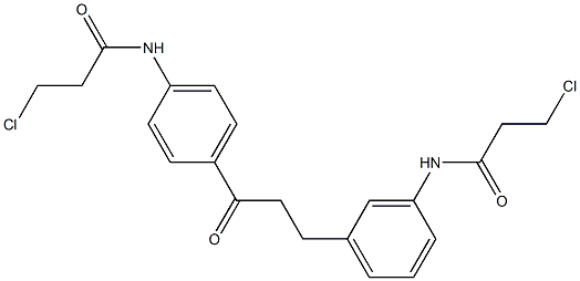 1-[4-[(3-Chloropropanoyl)amino]phenyl]-3-[3-[(3-chloropropanoyl)amino]phenyl]-1-propanone 结构式