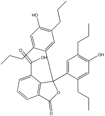 1,3-Dihydro-1,1-bis(4-hydroxy-2,5-dipropylphenyl)-3-oxoisobenzofuran-7-carboxylic acid 结构式