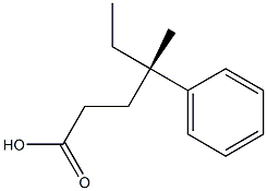 [S,(-)]-4-Methyl-4-phenylhexanoic acid 结构式