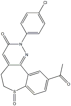 10-Acetyl-2-(4-chlorophenyl)-5,6-dihydro[1]benzothiepino[5,4-c]pyridazin-3(2H)-one 7-oxide 结构式
