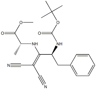 [(S)-3-Phenyl-2-[(tert-butoxycarbonyl)amino]-1-[(R)-1-(methoxycarbonyl)ethylamino]propylidene]malononitrile 结构式