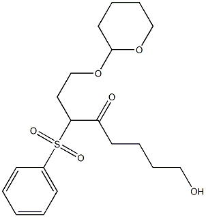 3-(Phenylsulfonyl)-1-[(tetrahydro-2H-pyran)-2-yloxy]-8-hydroxy-4-octanone 结构式