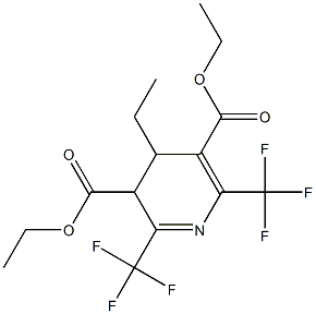 3,4-Dihydro-2,6-bis(trifluoromethyl)-4-ethylpyridine-3,5-dicarboxylic acid diethyl ester 结构式