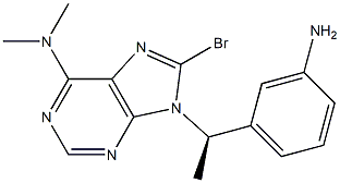 9-[(R)-1-(3-Aminophenyl)ethyl]-8-bromo-N,N-dimethyl-9H-purin-6-amine 结构式