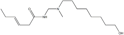 N-[[N-(8-Hydroxyoctyl)-N-methylamino]methyl]-3-hexenamide 结构式