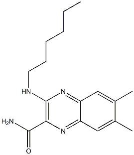 6,7-Dimethyl-3-(hexylamino)quinoxaline-2-carboxamide 结构式
