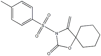 4-Methylene-3-(4-methylphenylsulfonyl)-1-oxa-3-azaspiro[4.5]decan-2-one 结构式