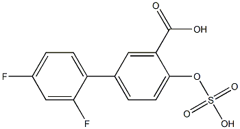 4-Sulfooxy-2',4'-difluoro-1,1'-biphenyl-3-carboxylic acid 结构式