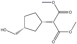 Dimethyl [(1S,3R)-3-hydroxymethylcyclopentan-1-yl]malonate 结构式