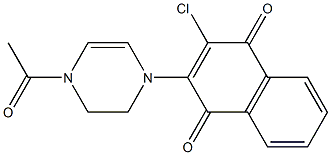 2-[[4-Acetyl-1,2,3,4-tetrahydropyrazin]-1-yl]-3-chloro-1,4-naphthoquinone 结构式