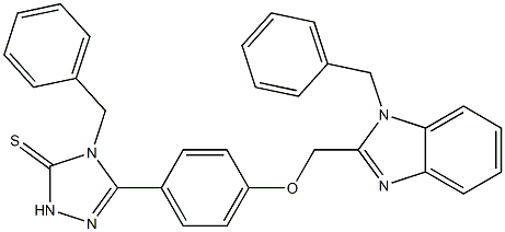 5-[4-[(1-Benzyl-1H-benzimidazol-2-yl)methoxy]phenyl]-4-benzyl-2H-1,2,4-triazole-3(4H)-thione 结构式