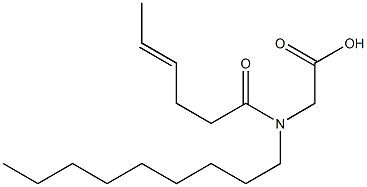 N-(4-Hexenoyl)-N-nonylglycine 结构式