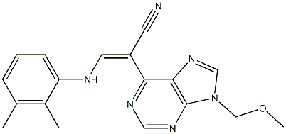 9-(Methoxymethyl)-6-[(E)-1-cyano-2-[(2,3-dimethylphenyl)amino]ethenyl]-9H-purine 结构式