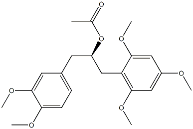 [R,(+)]-1-(3,4-Dimethoxyphenyl)-3-(2,4,6-trimethoxyphenyl)-2-propanol acetate 结构式