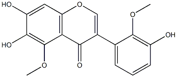 3',6,7-Trihydroxy-2',5-dimethoxyisoflavone 结构式