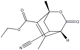 (1R,4S)-8-Cyano-1,5-dimethyl-3-oxo-2-oxabicyclo[2.2.2]oct-5-ene-6-carboxylic acid ethyl ester 结构式