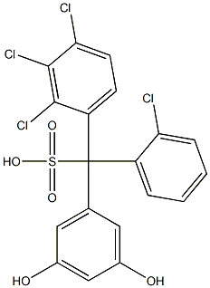 (2-Chlorophenyl)(2,3,4-trichlorophenyl)(3,5-dihydroxyphenyl)methanesulfonic acid 结构式