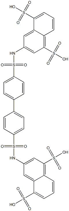 3,3'-[(1,1'-Biphenyl-4,4'-diyl)di(sulfonylimino)]bis(naphthalene-1,5-disulfonic acid) 结构式