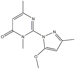 2-(5-Methoxy-3-methyl-1H-pyrazol-1-yl)-3,6-dimethylpyrimidin-4-one 结构式