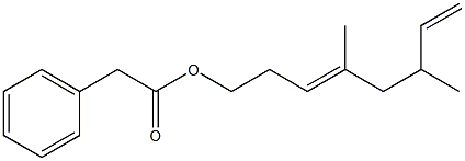 Phenylacetic acid 4,6-dimethyl-3,7-octadienyl ester 结构式