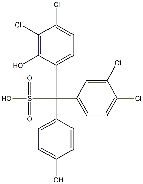 (3,4-Dichlorophenyl)(3,4-dichloro-2-hydroxyphenyl)(4-hydroxyphenyl)methanesulfonic acid 结构式