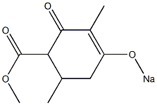 3,6-Dimethyl-2-oxo-4-sodiooxy-3-cyclohexene-1-carboxylic acid methyl ester 结构式